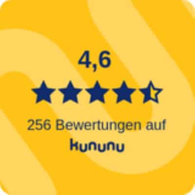 Bewertung von 4,6 Sternen bei Kununu mit 256 Bewertungen.